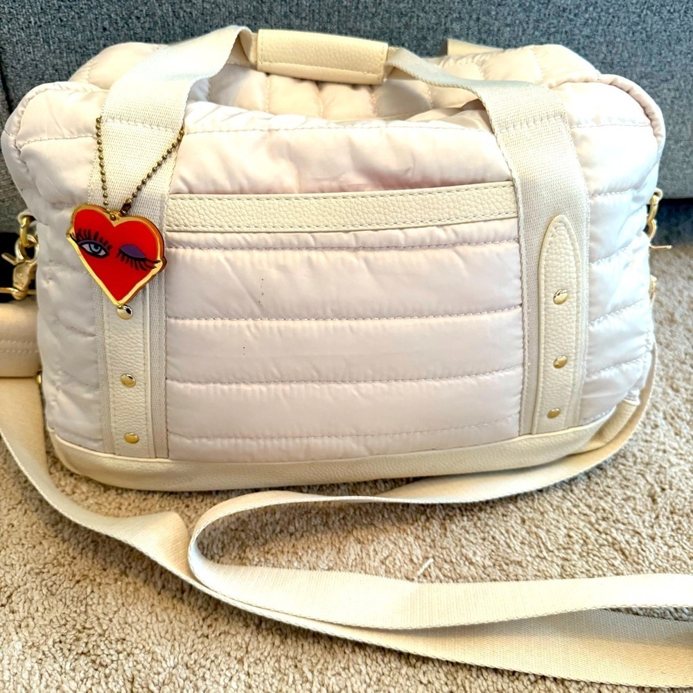 Bouffants & Broken Hearts Stylish Cream Quilted Women's Bag